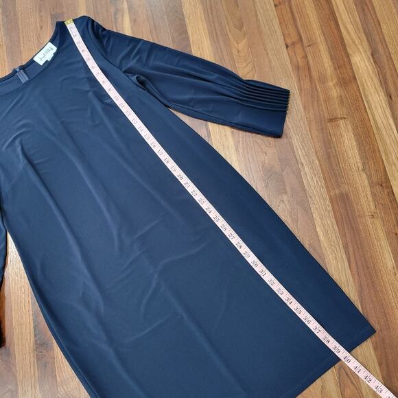 Joseph Ribkoff Pleated Cuff Sheath Dress in Midknight Blue Size 16 - Picture 6 of 7